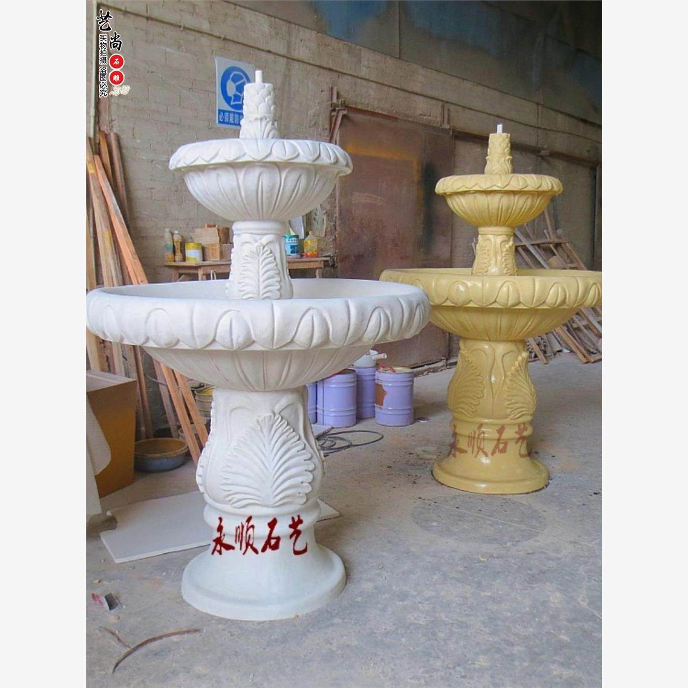 永顺砂岩玻璃钢喷水圆雕雕塑沙岩园林小区庭院室内外装饰喷水池