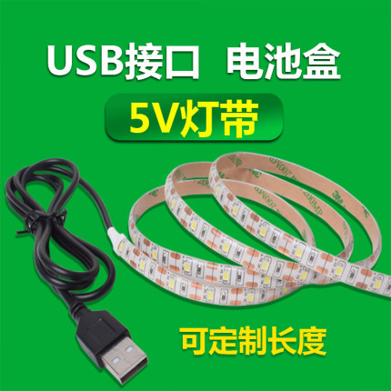 led灯带5v电池盒开关usb接头地摊防水服装模型DIY充电宝寝室灯条6