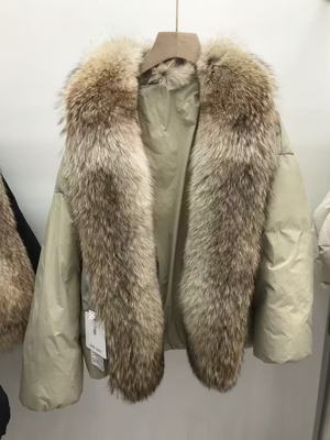 25新款鹅羽绒服女短款狼毛领轻奢皮草正品防寒百搭大小姐气质高贵