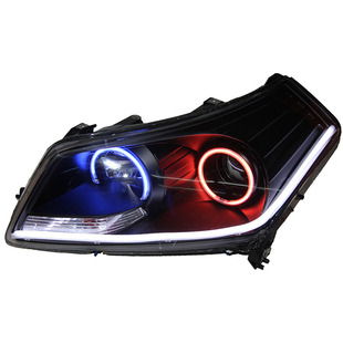 一汽奔腾B70天使眼大灯改装 件流水LED日行灯海5双光透镜氙气灯