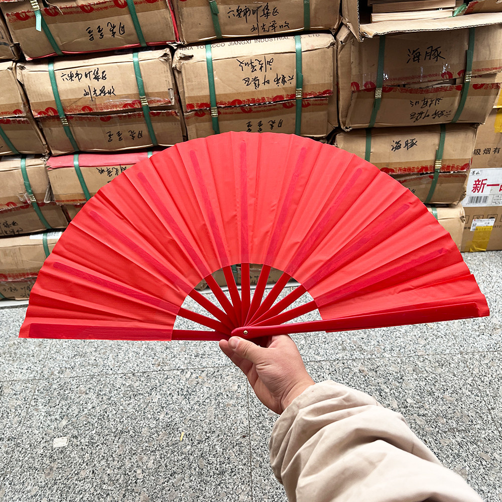 太极扇黑色黑骨响扇单面武术扇成人儿童舞蹈表演中国风折扇功夫扇图片
