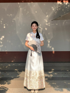 无衣饮羽【夏梦】妆花螺钿幻彩纱马面女2025新款夏季薄款