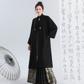 无衣饮羽双色国风毛呢外套拜年服新中式 马面搭配2025新款