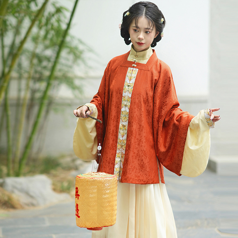 【玉桂秋】天丝方领半袖披袄