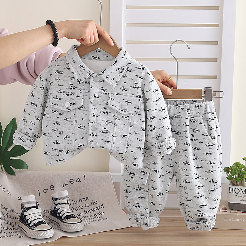 男童春秋季套装新款婴儿童男宝宝春装洋气休闲卫衣两件套1-3岁5潮