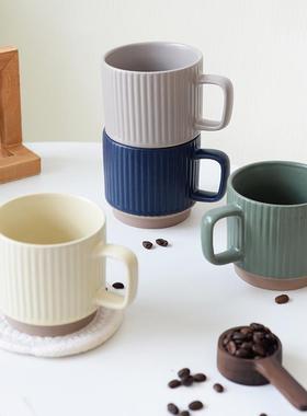 【ins热销款】北欧奶油色马克杯陶瓷杯牛奶杯 情侣水杯挂耳咖啡杯