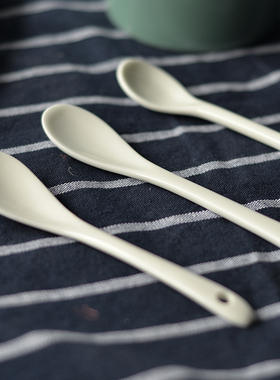 KEEPIN® 简约白色陶瓷勺 家用汤勺饭勺日用汤匙小勺子搅拌勺咖啡