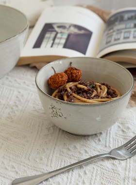 『复古麻点』个性窑变碗家用汤碗面碗沙拉碗陶瓷高颜值创意好看的