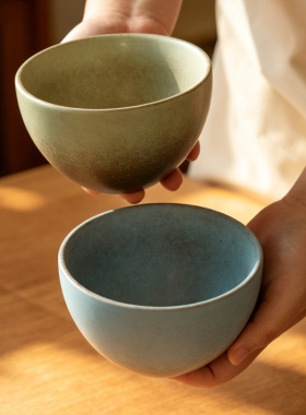 『双色渐变』4.5英寸日式陶瓷饭碗家用汤碗 沙拉碗复古简约餐具碗