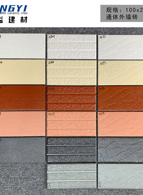 外墙砖别墅外墙通体红色瓷砖麻面全瓷抗冻围墙自建房瓷砖100*200