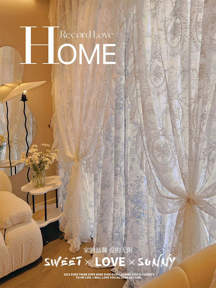 法式洛可可复古白色蕾丝公主风双层纱帘卧室飘窗窗帘布帘隔断门帘,居家布艺,定制窗帘,淘宝优惠券,粉丝福利购,淘宝优惠卷