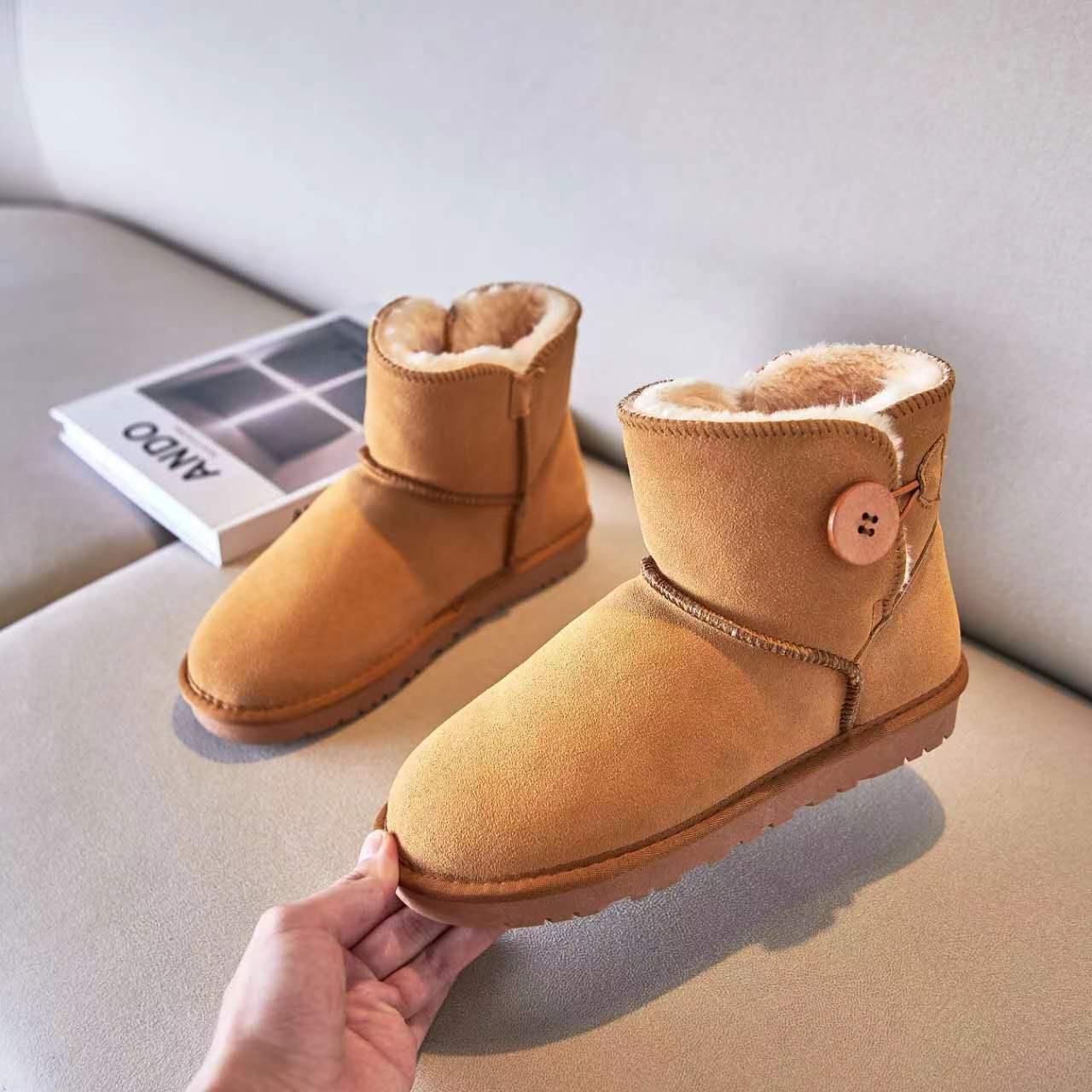 2024新款真牛皮雪地靴短筒