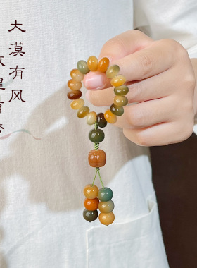 新中式多彩菩提根挂件算盘珠随身