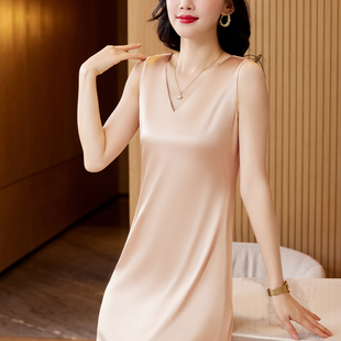 女夏季 2025年新款 性感睡衣真丝吊带睡裙桑蚕丝家居服纯欲风连衣裙