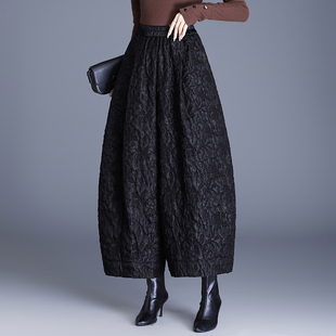 裙裤女2026新款今年流行爆款阔腿裤妈妈洋气棉裤外穿加厚九分裤子