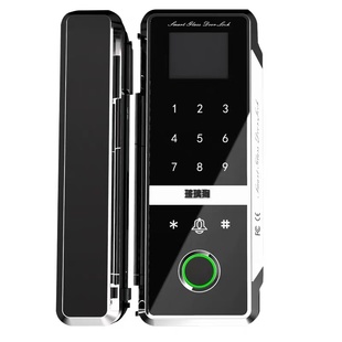 玻璃狗有框门玻璃门智能锁密码指纹识别办公室商铺门锁电子门禁锁