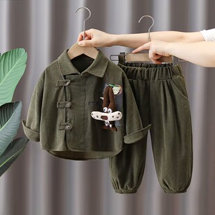 男宝宝秋装1岁一8八6六9十个月分体帅气卫衣秋季套装洋气婴儿衣服