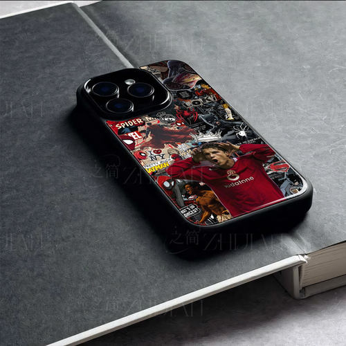 C罗漫威磁吸磨砂黑框电镀玻璃手机壳适用苹果iphone17promax华为VIVOS30PROMINI红米NOTE14PROPLUSNOVA14PROV