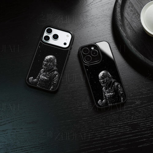 汉密尔顿车手磁吸磨砂黑框电镀玻璃手机壳适用苹果iphone17promax华为荣耀200Pro1加ACE2V荣耀X60IIQOO13