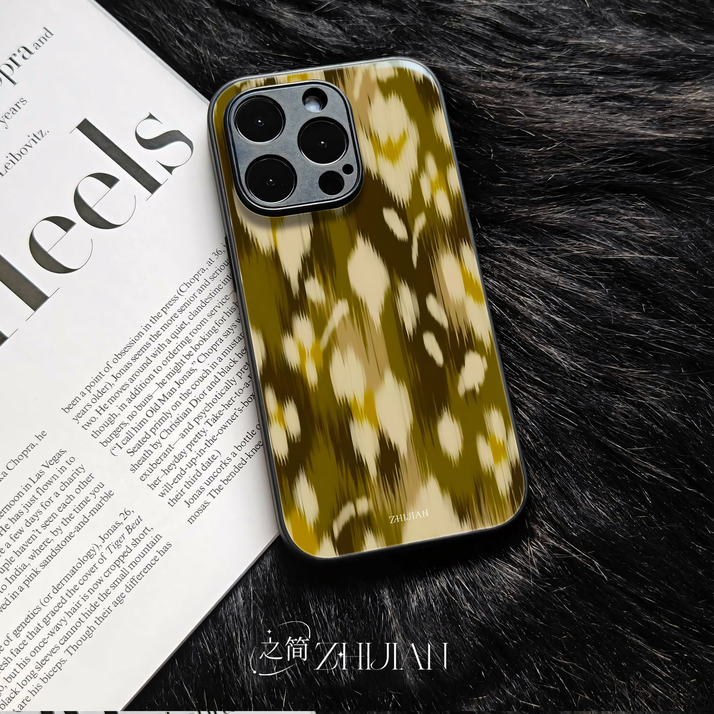 之简ZHIJIAN《抽象花纹》玻璃亮面磨砂手机壳新款小众不撞壳适用苹果17promax麦芒40VIVOY300红米NOTE15PROPL