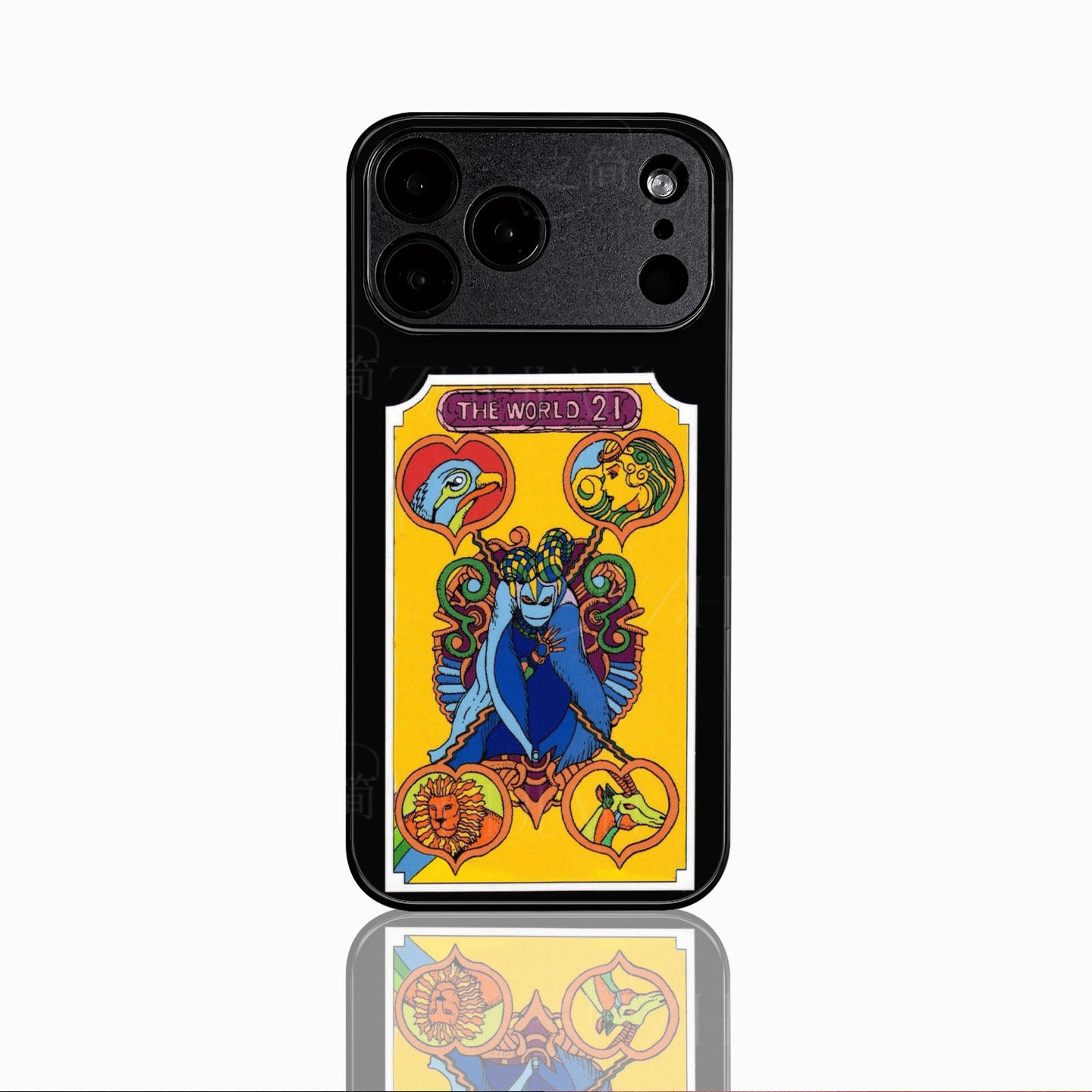世界廿一塔罗磁吸磨砂黑框电镀玻璃手机壳适用苹果iphone17promax华为MATE70AIRVIVOX300ULTRANOVA7PROOPPORE