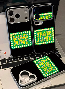 SHAKEJUNT招牌磁吸磨砂黑框电镀玻璃手机壳适用苹果iphone17promax华为荣耀60PROOPPORENO7SE红米NOTE15PROPL
