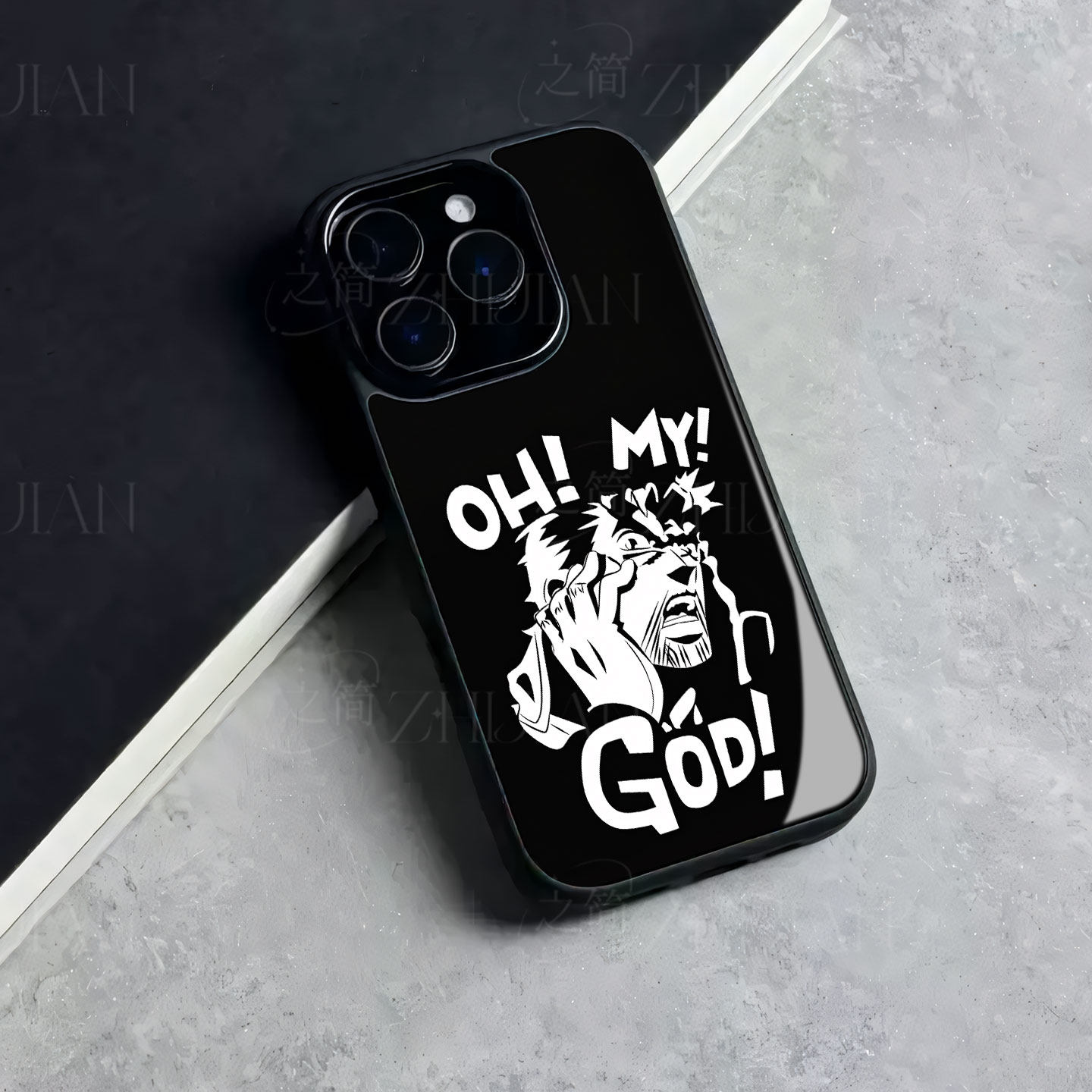JOJO乔瑟夫磁吸磨砂黑框电镀玻璃手机壳适用苹果iphone17promax华为红米K80至尊版OPPOFINDX8PRO红米K90MAXNO