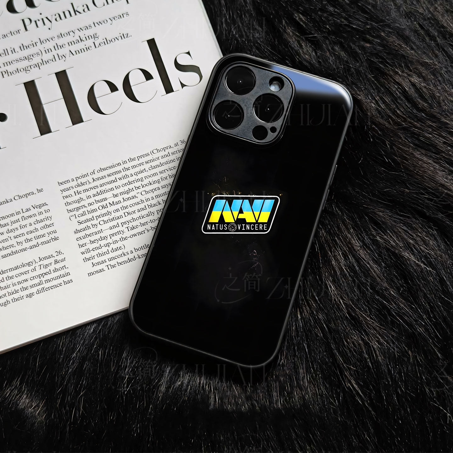 NAVI战队队徽磁吸磨砂黑框电镀玻璃手机壳适用苹果iphone17promax华为VIVOS15ENOVA9PRO红米K60至尊版畅享90P