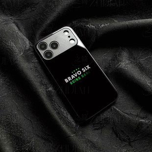彩虹六号标语磁吸磨砂黑框电镀玻璃手机壳适用苹果iphone17promax华为小米13PRO荣耀MAGIC5PRO红米K50版