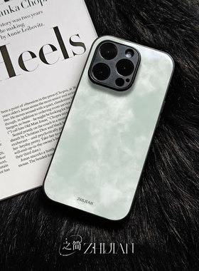 之简ZHIJIAN《水墨氤氲》玻璃亮面磨砂手机壳新款小众不撞壳适用苹果17promaxIQOO15一加ACE5ProVIVOX200SOPP