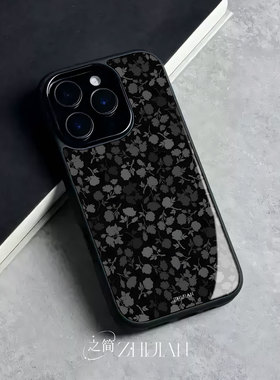 之简ZHIJIAN《暗花满布》玻璃亮面磨砂手机壳新款小众不撞壳适用苹果17promax三星S24PLUSVIVOX100ULTRAP60PR