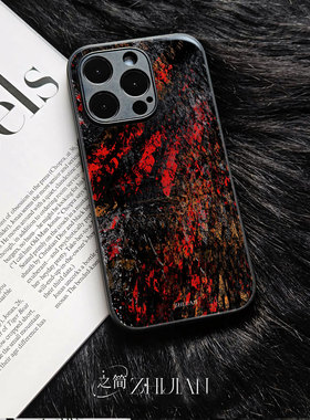 之简ZHIJIAN《烈焰斑驳》玻璃亮面磨砂手机壳新款小众不撞壳适用苹果17promaxOPPORENO13PRO荣耀400PROOPPOA5