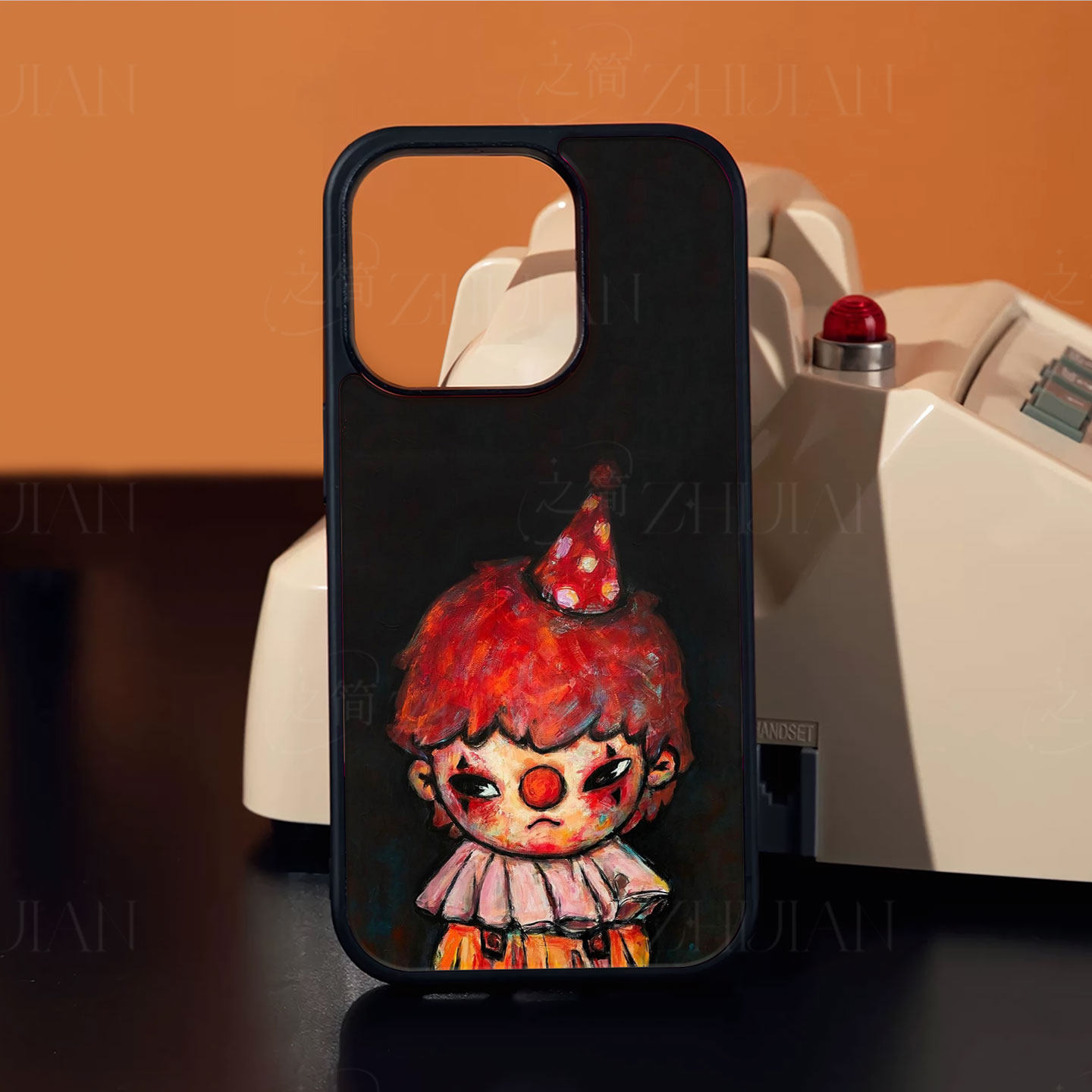 红鼻小丑磁吸磨砂黑框电镀玻璃手机壳适用苹果iphone17promax华为NOVA9PROVIVOS19PRO荣耀80SE小米CIVI4PRO