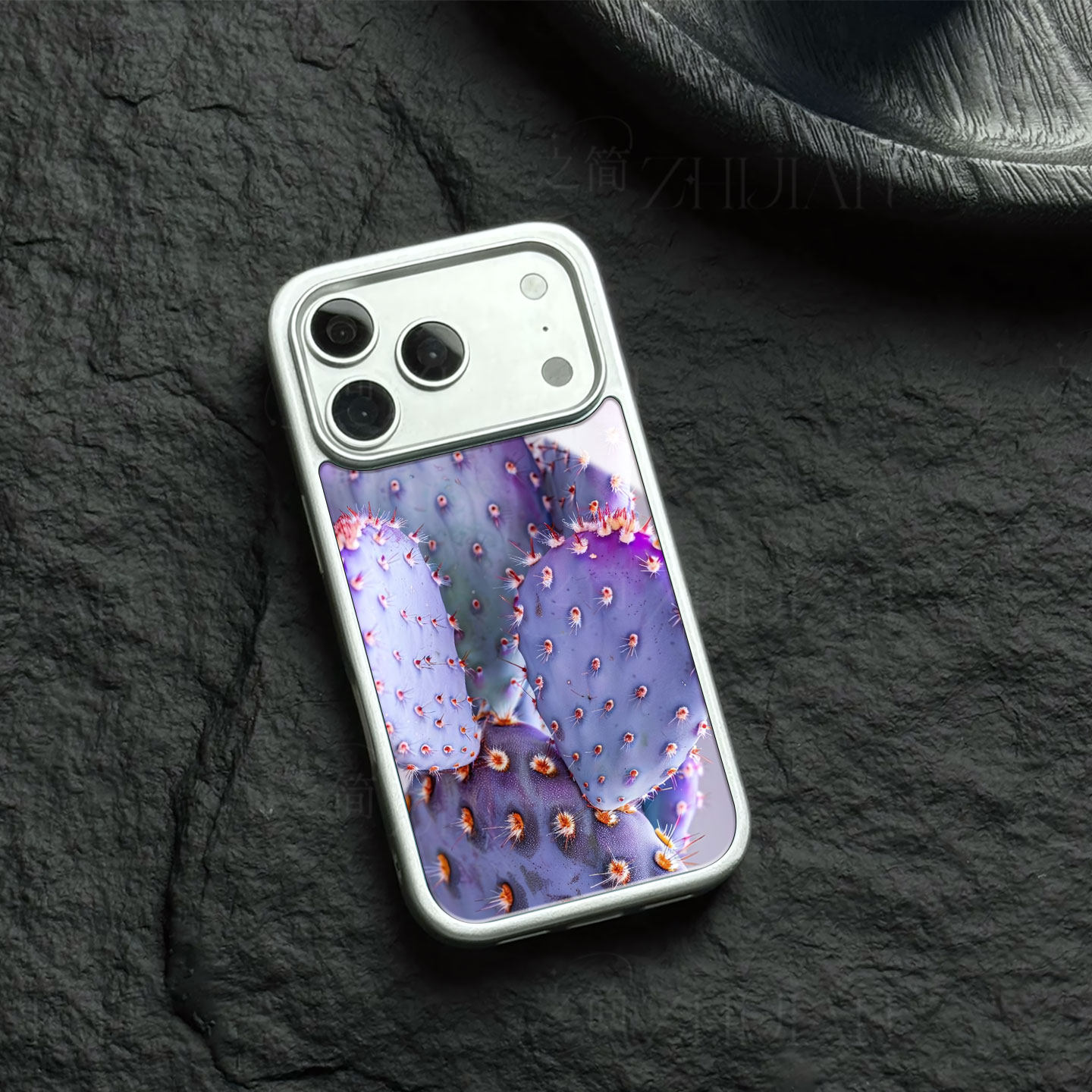 圣丽塔仙人掌磁吸磨砂黑框电镀玻璃手机壳适用苹果iphone17promax华为1加ACE2VPURA80ULTRAOPPOFINDX9PRO1加A
