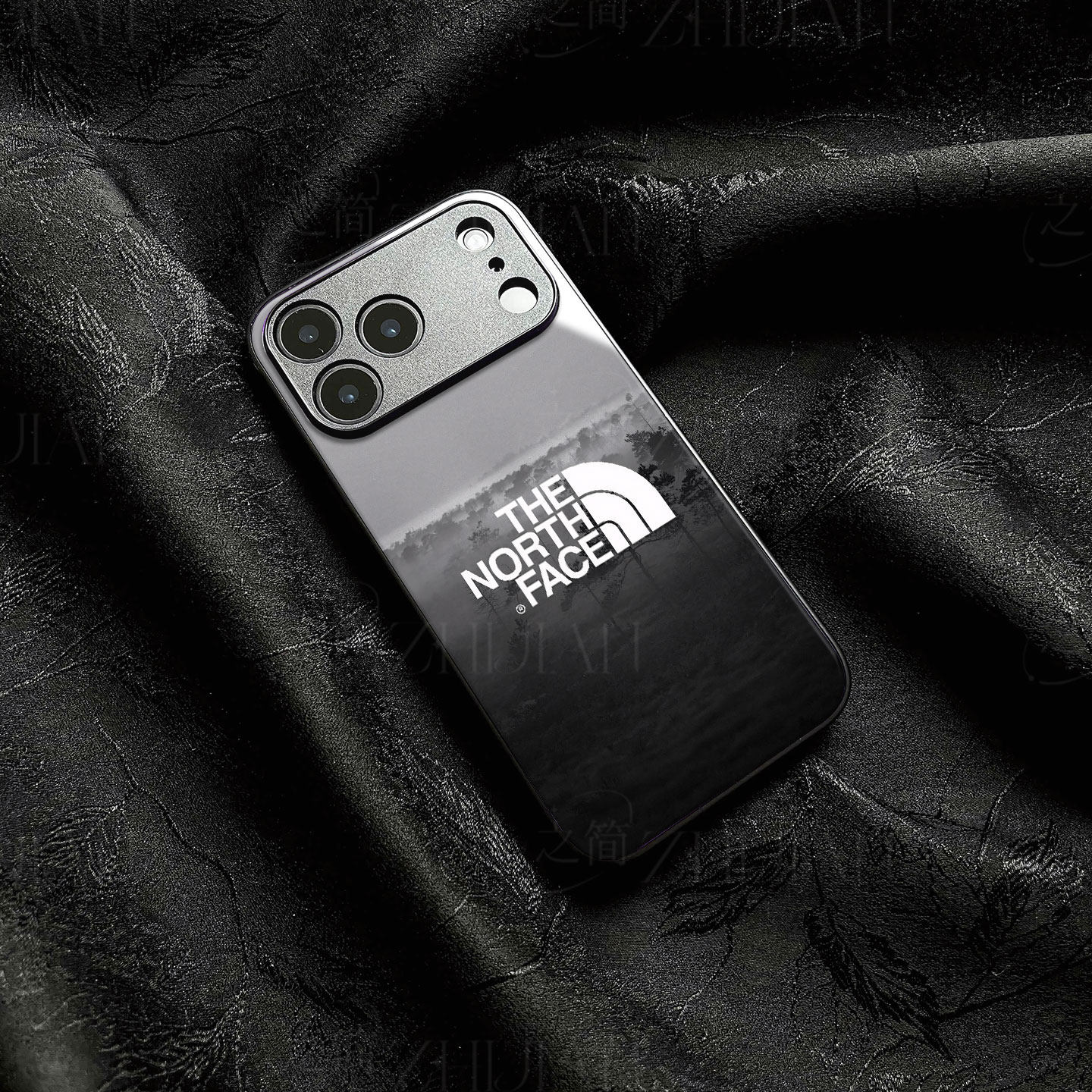 北面雾林磁吸磨砂黑框电镀玻璃手机壳适用苹果iphone17promax华为红米NOTE15PROPLUS畅享90PROMAXVIVOX80PROV
