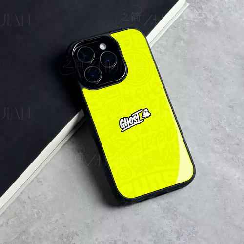 GHOST潮牌磁吸磨砂黑框电镀玻璃手机壳适用苹果iphone17promax华为OPPOFINDX6PROOPPORENO15CVIVOS18E红米TUR