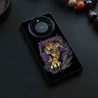 咆哮猛虎磁吸磨砂黑框电镀玻璃手机壳适用苹果iphone17promax华为OPPORENO7PROIQOONEO7P40PRO荣耀60SE