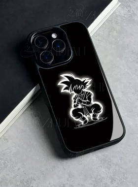 发光悟空剪影磁吸磨砂黑框电镀玻璃手机壳适用苹果iphone17promax华为1加15TIQOO15ULTRA荣耀MAGIC4PRO荣耀X6