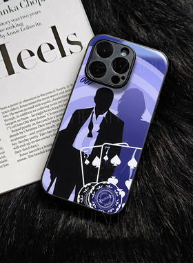 007赌场剪影磁吸磨砂黑框电镀玻璃手机壳适用苹果iphone17promax华为荣耀MAGIC8PROAIR荣耀100PRO荣耀MAGIC6P