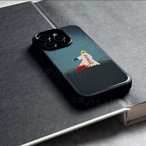 四代火影背影磁吸磨砂黑框电镀玻璃手机壳适用苹果iphone17promax华为红米K90PROMAX荣耀MAGIC8PROAIRMATE50P