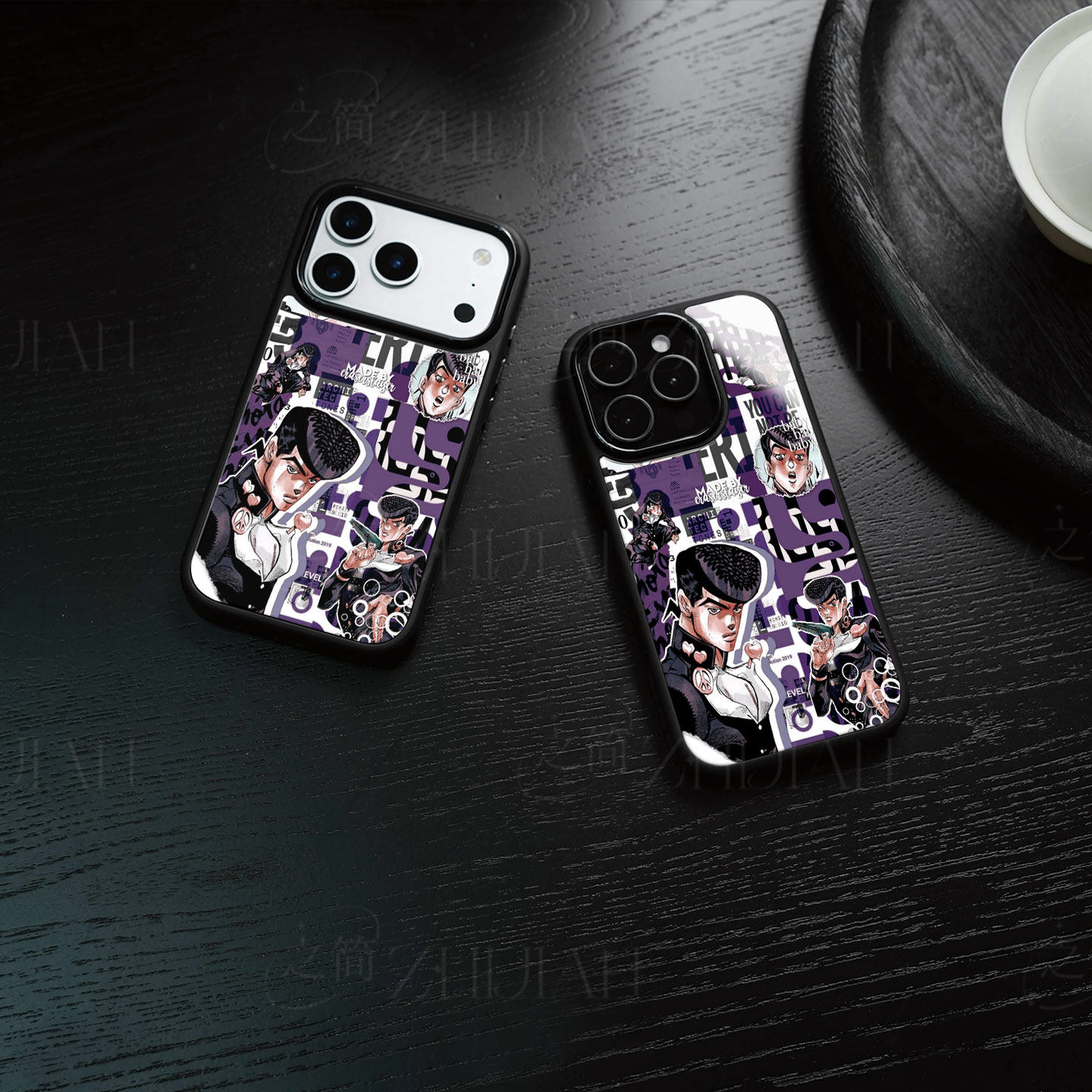 东方仗助磁吸磨砂黑框电镀玻璃手机壳适用苹果iphone17promax华为红米K70PRO荣耀60SENOVA14PROVIVOS15PRO