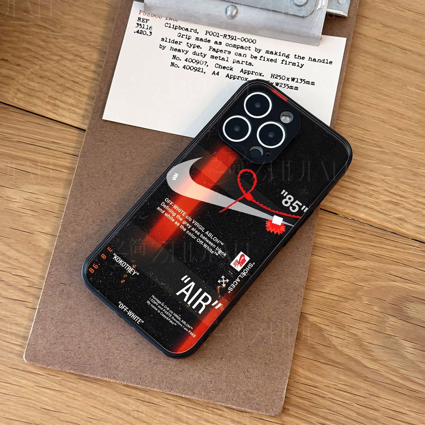 耐克OW联名磁吸磨砂黑框电镀玻璃手机壳适用苹果iphone17promax华为IQOO15IQOONEO9荣耀70PROVIVOX100ULTRA