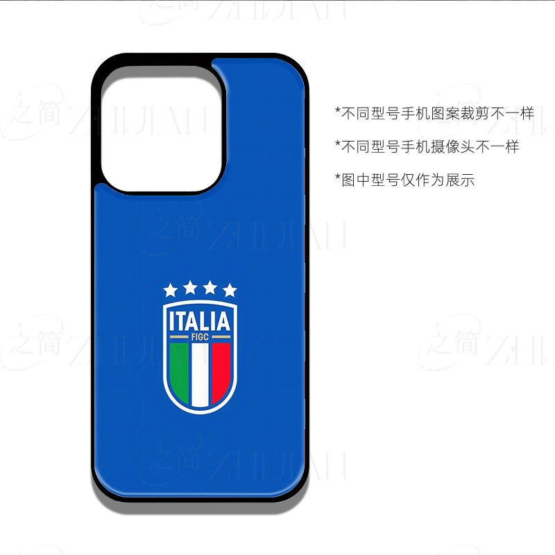 意大利队徽磁吸磨砂黑框电镀玻璃手机壳适用苹果iphone17promax华为荣耀70PRONOVA13PRONOVA11PRO红米TURBO4P