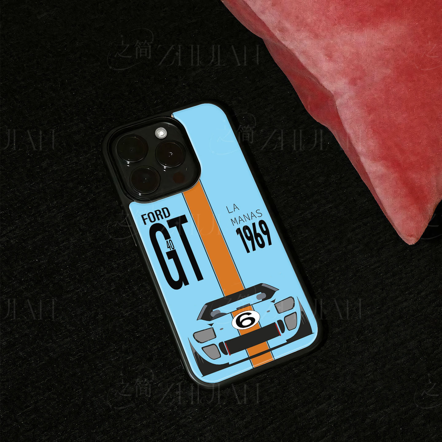 福特GT40赛车磁吸磨砂黑框电镀玻璃手机壳适用苹果iphone17promax华为OPPORENO9PROPLUS小米12PRO荣耀MAGIC4P