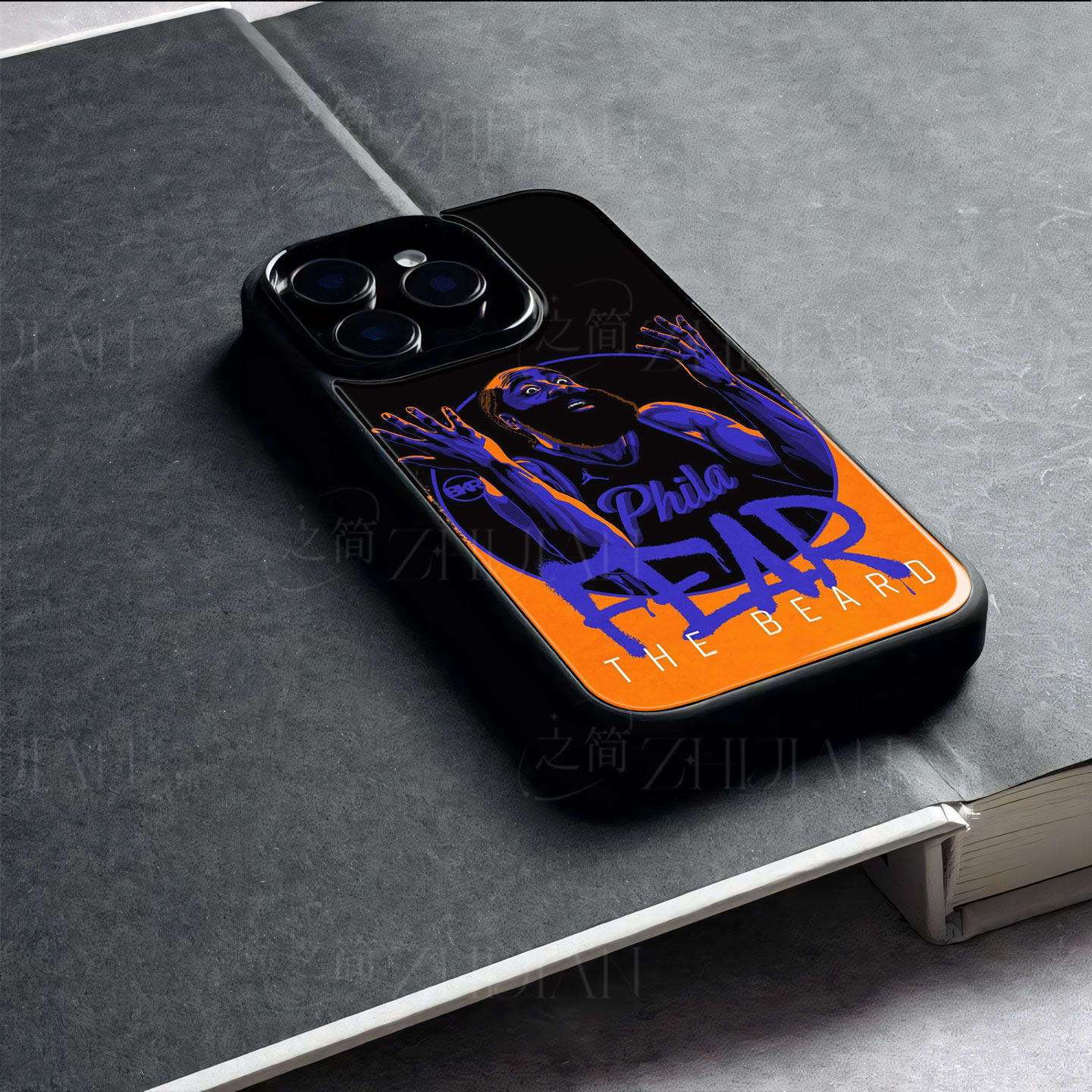 哈登手绘磁吸磨砂黑框电镀玻璃手机壳适用苹果iphone17promax华为红米K90PROMAX1加TURBO6VIVOS18PRONOVA11PR