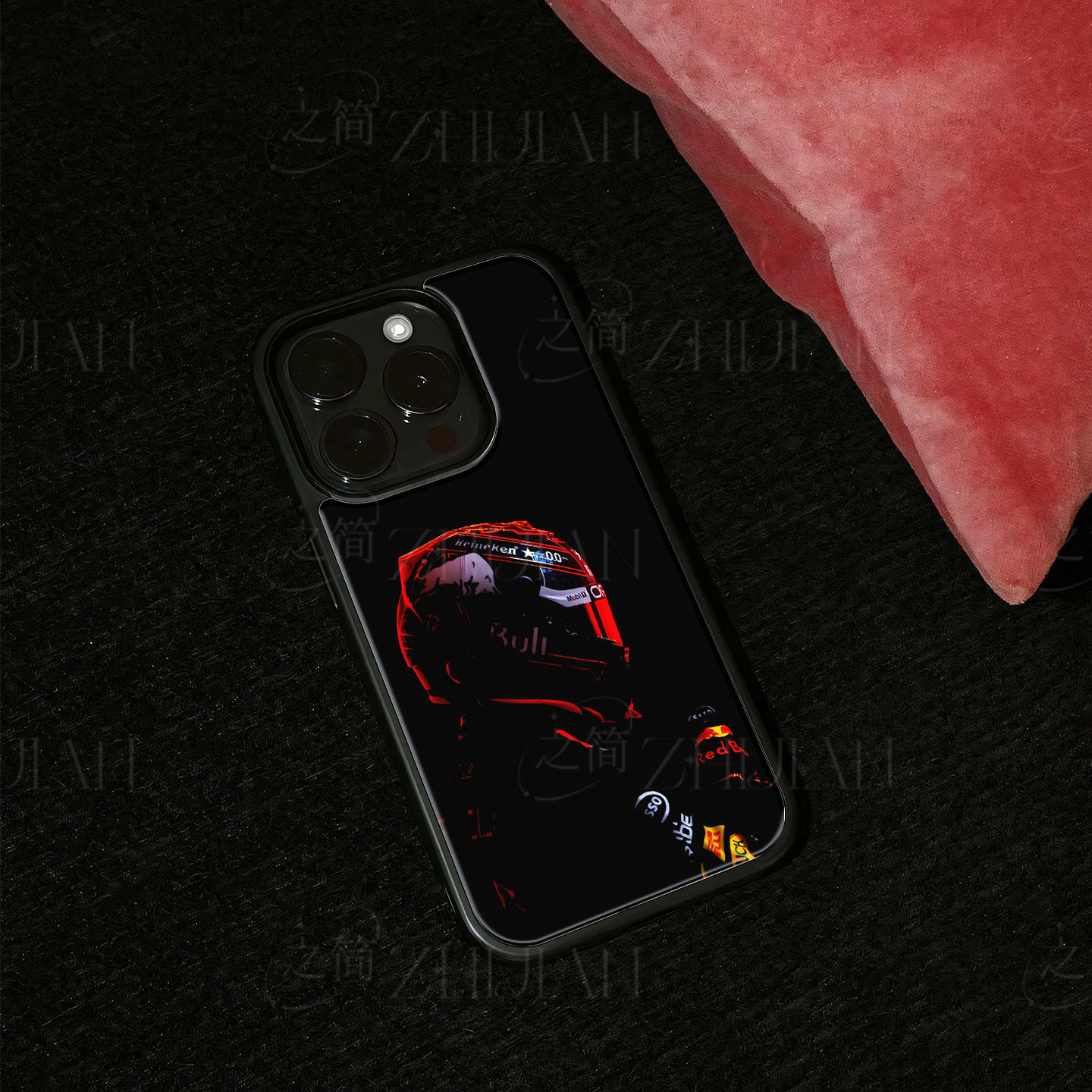 红牛F1头盔磁吸磨砂黑框电镀玻璃手机壳适用苹果iphone17promax华为IQOOZ10TURBOVIVOS50PROMINIIQOO12PROPUR