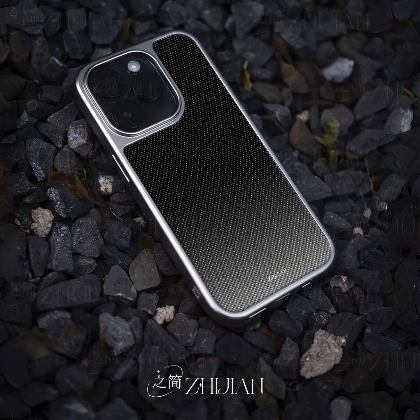 之简ZHIJIAN《渐变斜纹》电镀玻璃磨砂手机壳新款小众不撞壳适用苹果17promax华为MATE60PROPLUS华为MATE70PR