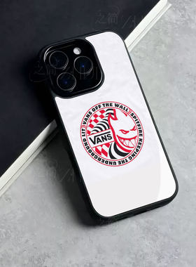万斯联名印花磁吸磨砂黑框电镀玻璃手机壳适用苹果iphone17promax华为PURA70PRONOVA14PROOPPOFINDX5PROMATE8