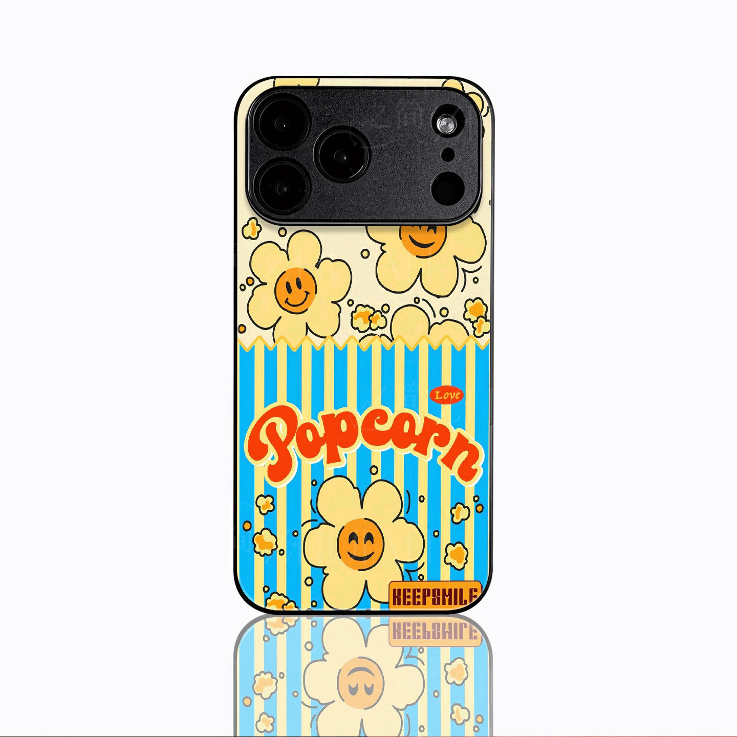 笑脸爆米花磁吸磨砂黑框电镀玻璃手机壳适用苹果iphone17promax华为荣耀80SEVIVOX100ULTRA荣耀90PRO1加ACE3V