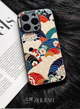 之简ZHIJIAN《和风纹样》玻璃亮面磨砂手机壳新款小众不撞壳适用苹果17promax小米15PROOPPOA6PRO荣耀200PRO